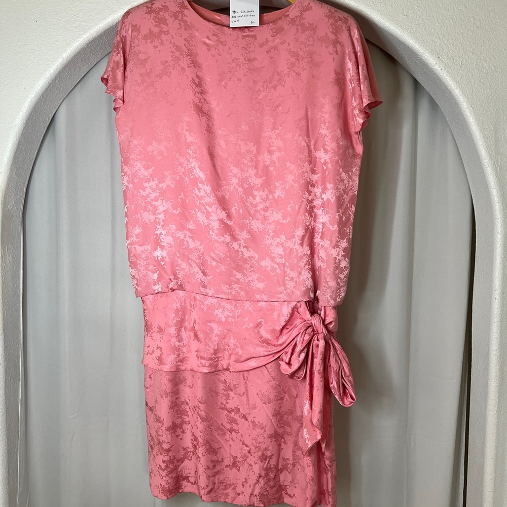 Pink Silk Drop-Waist Dress